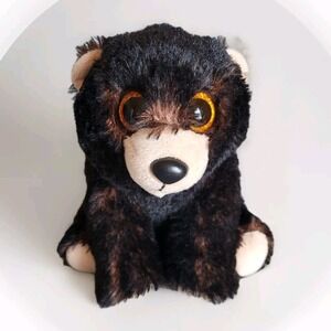 Ty Beanie‎ Boos Kodiak Bear Plush Glitter Eyes Black Brown Stuffed Animal 6"